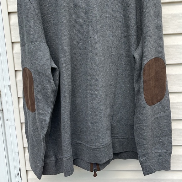 JOS A BANK RESERVE MENS GRAY BROWN ELBOW PADS ZIPPER JACKET-2X - Picture 8 of 12